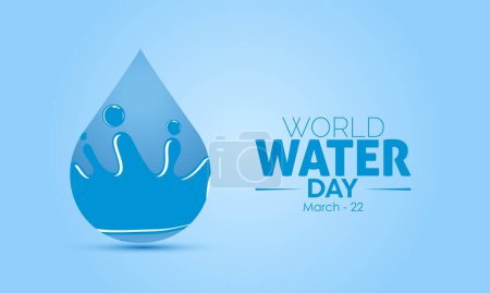 Ilustración de Importance of fresh water for save life save earth concept banner template. World Water Day concept of March 22 - Imagen libre de derechos