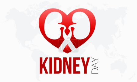 Illustration for World Kidney Day. Health awareness campaign on the importance of the kidneys observed on March 09 - Royalty Free Image