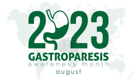 Illustration for 2023 Concept Gastroparesis Awareness Month vector design illustration. Gastroparesis prevention concept for digestive, nutrient, acidity or medical emergency - Royalty Free Image