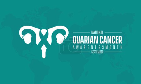 National Ovarian Cancer Awareness Month Vektor Banner Vorlage. Gesundheitswesen Konzept der Gebärmutter, Frauen Krankheit, sexuelle Prävention Vektor Illustration Idee.