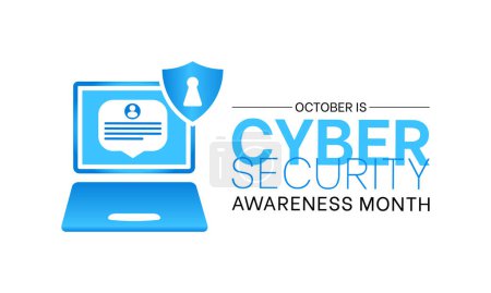 Der Monat des nationalen Cyber-Sicherheitsbewusstseins erhöht Wachsamkeit und Wissen zum Schutz von Einzelpersonen und Organisationen im digitalen Zeitalter. Empowering Digital Resilience Vector Template.