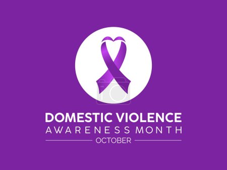 Illustration for National Domestic Violence Awareness Month Amplifies Voices, Advocacy, and Support for Safety and Well-Being. Vector Illustration Template. - Royalty Free Image