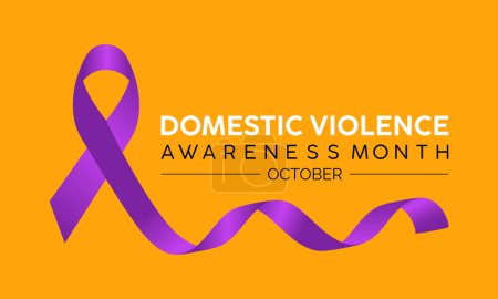 Illustration for National Domestic Violence Awareness Month Amplifies Voices, Advocacy, and Support for Safety and Well-Being. Vector Illustration Template. - Royalty Free Image