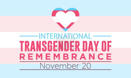 Día Internacional de la Memoria de las Personas Transgénero Concepto con Respeto y Solidaridad observado el 20 de noviembre. Plantilla vectorial para fondo, banner, tarjeta, diseño de póster.