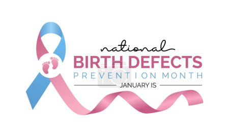 National Birth Defects Prevention Month Vektor Template. Sensibilisierung und Unterstützung gesunder Schwangerschaften durch Grafiken zur Prävention von Geburtsfehlern. Hintergrund, Banner, Karte, Plakatgestaltung.