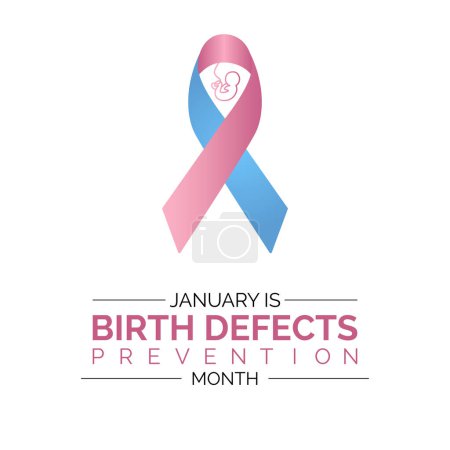 National Birth Defects Prevention Month Vektor Template. Sensibilisierung und Unterstützung gesunder Schwangerschaften durch Grafiken zur Prävention von Geburtsfehlern. Hintergrund, Banner, Karte, Plakatgestaltung.