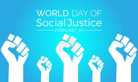 Illustration for World Day of Social Justice celebrated every year of 20th February, Vector banner, flyer, poster and social medial template design. - Royalty Free Image