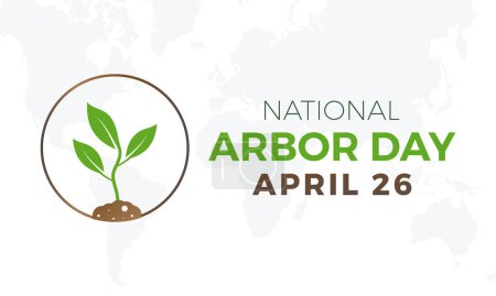 Día Nacional del Árbol que se celebra cada año del 26 de abril, banner vectorial, volante, póster y diseño de plantilla social medial.