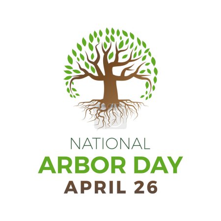 National Arbor Day gefeiert jedes Jahr am 26. April, Vector Banner, Flyer, Poster und Social-Media-Template-Design.