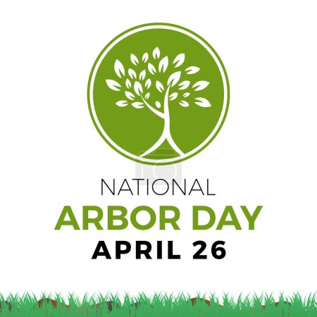 National Arbor Day gefeiert jedes Jahr am 26. April, Vector Banner, Flyer, Poster und Social-Media-Template-Design.