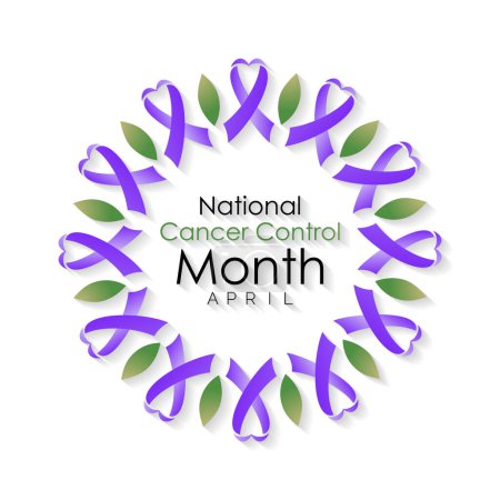 National Cancer Control Month Beobachtet jedes Jahr im April, Vector Banner, Flyer, Poster und Social-Media-Template-Design.