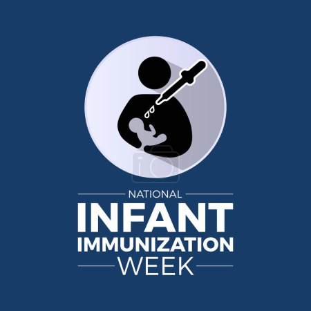 Semana Nacional de Inmunización Infantil Observada cada año del 24 de abril al 1 de mayo, banner vectorial, volante, póster y diseño de plantilla social medial.