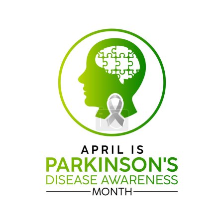 National Parkinson's Disease Awareness Month Observed every year of April, Vector banner, flyer, poster and social medial template design.