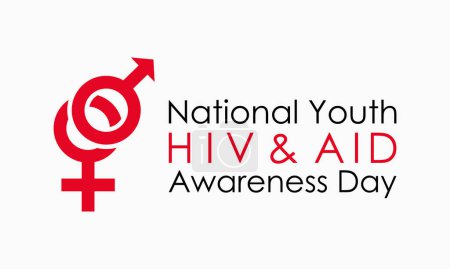 Día Nacional de Sensibilización sobre el VIH y el SIDA Juvenil Observado cada año el 10 de abril, banner vectorial, volante, póster y diseño de plantilla social medial.