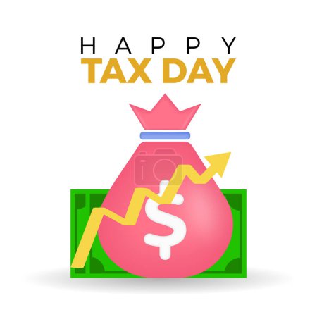 Journée de l'impôt célébrée chaque année le 15 avril, Bannière vectorielle, flyer, affiche et conception de gabarits de médias sociaux.