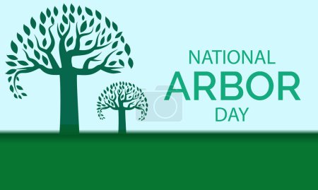 Día Nacional del Árbol que se celebra cada año del 26 de abril, banner vectorial, volante, póster y diseño de plantilla social medial.