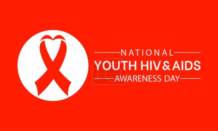Ilustración de Día Nacional de Sensibilización sobre el VIH y el SIDA Juvenil Observado cada año el 10 de abril, banner vectorial, volante, póster y diseño de plantilla social medial. - Imagen libre de derechos
