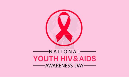 Ilustración de Día Nacional de Sensibilización sobre el VIH y el SIDA Juvenil Observado cada año el 10 de abril, banner vectorial, volante, póster y diseño de plantilla social medial. - Imagen libre de derechos