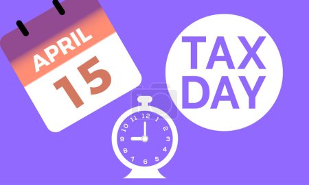 Día de Impuestos que se celebra todos los años del 15 de abril, banner vectorial, volante, póster y diseño de plantilla social medial.
