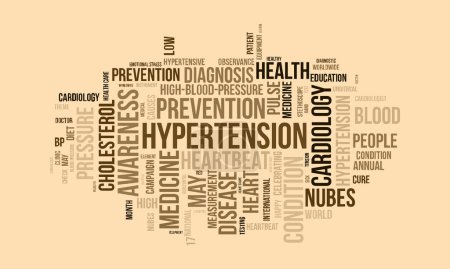Hypertension word cloud template. Health awareness concept vector background.