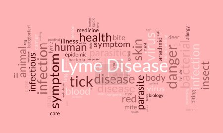 Modèle de nuage de mots maladie de Lyme. Santé et sensibilisation médicale concept vecteur arrière-plan.