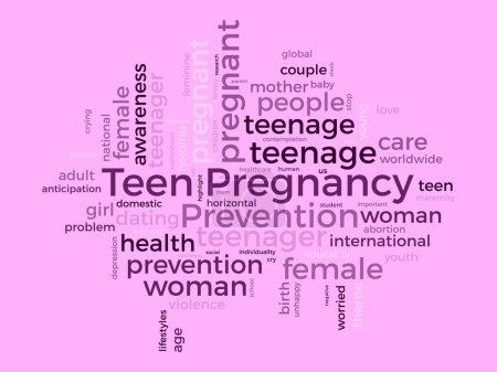 Teen Pregnancy Prevention word cloud template. Health and Medical awareness concept vector background.