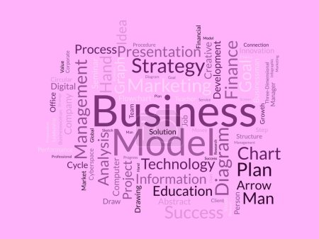 Ilustración de Modelo de negocio plantilla de nube de palabras. Diagrama de negocio concepto vector fondo. - Imagen libre de derechos