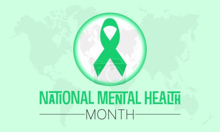 National Mental Health Month health awareness vector illustration. Vektorvorlage zur Prävention von Krankheiten für Banner, Karte, Hintergrund.