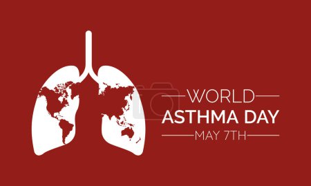 Téléchargez les illustrations : Journée mondiale de l'asthme illustration vectorielle de sensibilisation à la santé. Modèle vectoriel de prévention des maladies pour bannière, carte, fond. - en licence libre de droit
