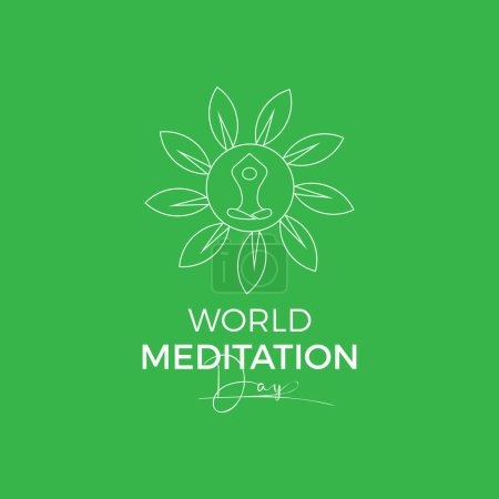 Illustration for National Meditation wellbeing vector illustration. Fitness awareness vector template for banner, card, background. - Royalty Free Image