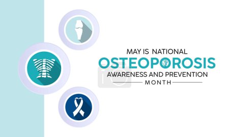 National Osteoporosis Month health awareness vector illustration. Disease prevention vector template for banner, card, background.