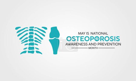 National Osteoporosis Month health awareness vector illustration. Disease prevention vector template for banner, card, background.