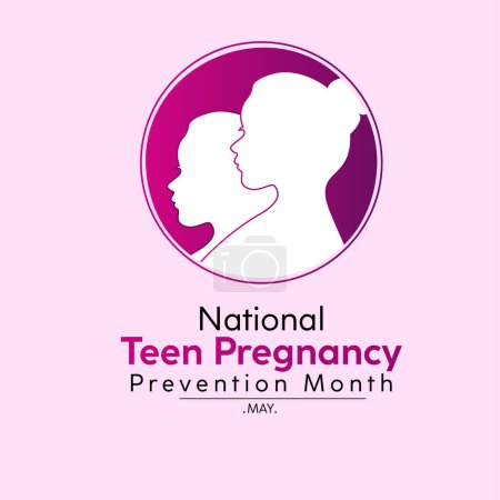 National Teen Pregnancy Prevention Month health awareness vector illustration. Disease prevention vector template for banner, card, background.