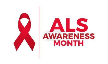 ALS (Amyotrophe Lateralsklerose) Bewusstseinsmonat Gesundheitsbewusstsein Vektor Illustration. Vektorvorlage zur Prävention von Krankheiten für Banner, Karte, Hintergrund.
