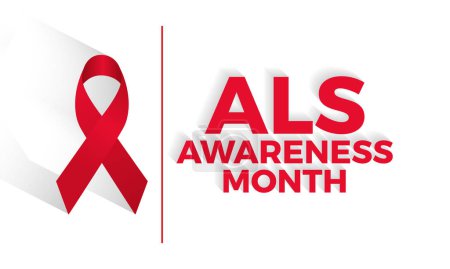 ALS (Esclerosis lateral amiotrófica) mes de conciencia ilustración vector conciencia de salud. Plantilla de vector de prevención de enfermedades para banner, tarjeta, fondo.