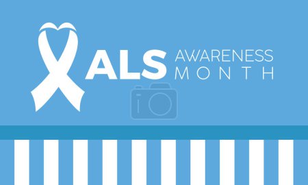 ALS (Amyotrophic lateral sclerosis) awareness month health awareness vector illustration. Disease prevention vector template for banner, card, background.