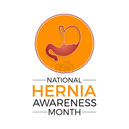 National Hernie Awareness Monat Gesundheitsbewusstsein Vektor Illustration. Vektorvorlage zur Prävention von Krankheiten für Banner, Karte, Hintergrund.