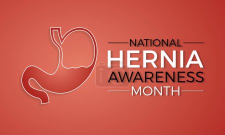 National Hernie Awareness Monat Gesundheitsbewusstsein Vektor Illustration. Vektorvorlage zur Prävention von Krankheiten für Banner, Karte, Hintergrund.