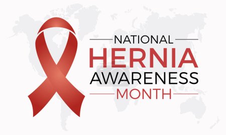 National Hernia awareness month health awareness vector illustration. Disease prevention vector template for banner, card, background.