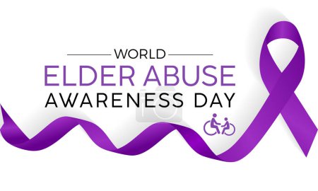 Der Welttag des Bewusstseins für den Missbrauch bei Älteren veranschaulicht das Gesundheitsbewusstsein. Vektorvorlage zur Prävention von Krankheiten für Banner, Karte, Hintergrund.