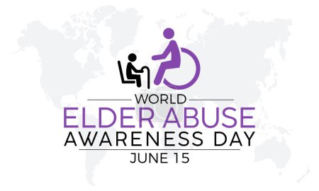 World Elder Abuse Awareness Day health awareness vector illustration. Plantilla de vector de prevención de enfermedades para banner, tarjeta, fondo.