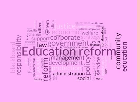 Wortwolken-Vorlage für die Bildungsreform. Renovierung Kreativität Konzept Vektor Tagcloud Hintergrund.