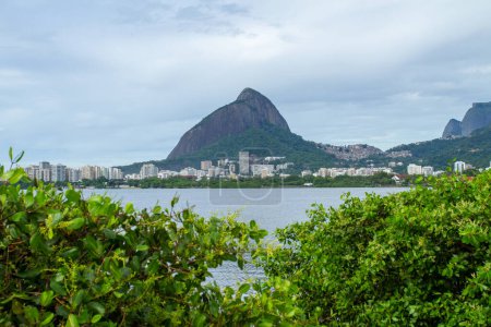 Photo for View of Rodrigo de Freitas Lagoon in Rio de Janeiro, Brazil. - Royalty Free Image