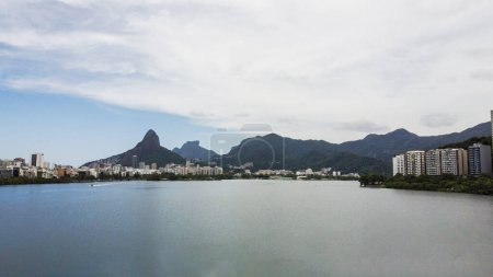 Photo for View of Rodrigo de Freitas Lagoon in Rio de Janeiro, Brazil. - Royalty Free Image