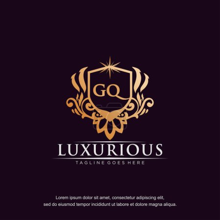 GQ initial letter luxury ornament gold monogram logo template vector.