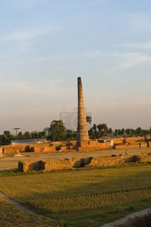 Photo for View of chimney in brick making kiln in india - Royalty Free Image
