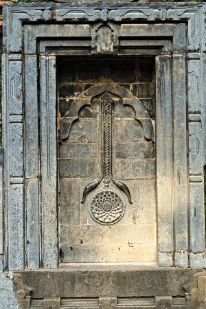 Foto de Malda West Bengal India 20.08.2023. diseños de paredes detalles curvos hizo clic en una mezquita histórica de Adina en la India - Imagen libre de derechos