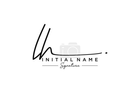 LH signature logo template vector. Hand drawn Calligraphy lettering Vector illustration.