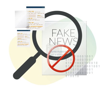Ilustración de Identificar noticias falsas - Ilustración como archivo EPS 10 - Imagen libre de derechos