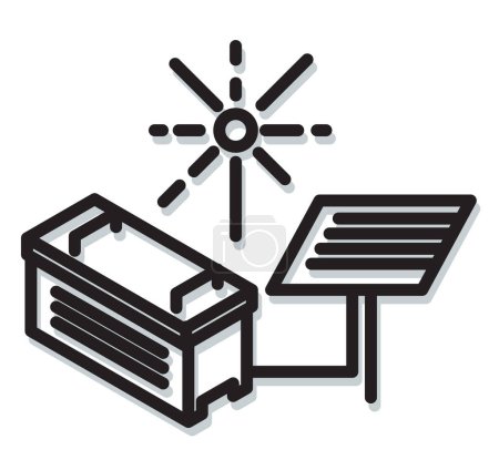 Illustration for Solar Energy Storage Challenge - Icon as EPS 10 File - Royalty Free Image